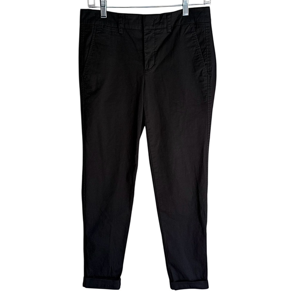 Vince Mid Rise Black Tapered Cotton Twill Chino Pants Size 4